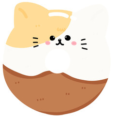 Kawaii Animal Donuts, Cute Dessert Illustrations with Animal Face
