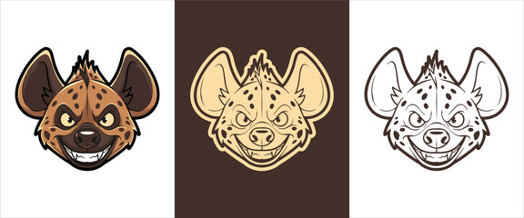 Furious Hyena Character Illustration for Badge and Emblem