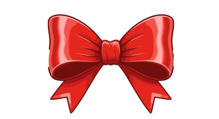 Festive holiday bow ribbon gift decoration celebration design shiny present christmas party element on transparent background