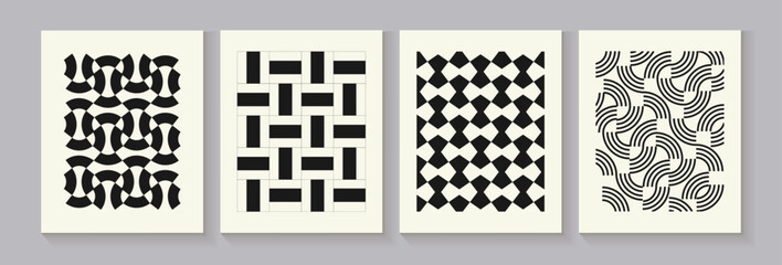 Abstract vector geometric covers for your design. Banners with a simple geometric pattern. Minimal design. Bauhaus style.Vector illustration.80, 90, abstract, art, background, banner, bauhaus, beautif