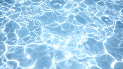 An abstract view of the water surface with light reflecting and refracting in a swimming pool or ocean