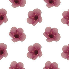 Hand-Painted Purple Allamanda Floral Pattern and Background for Fabric, Gift Wrap, Home Decor, Clothing, Notebook Covers, Tote Bags, and More