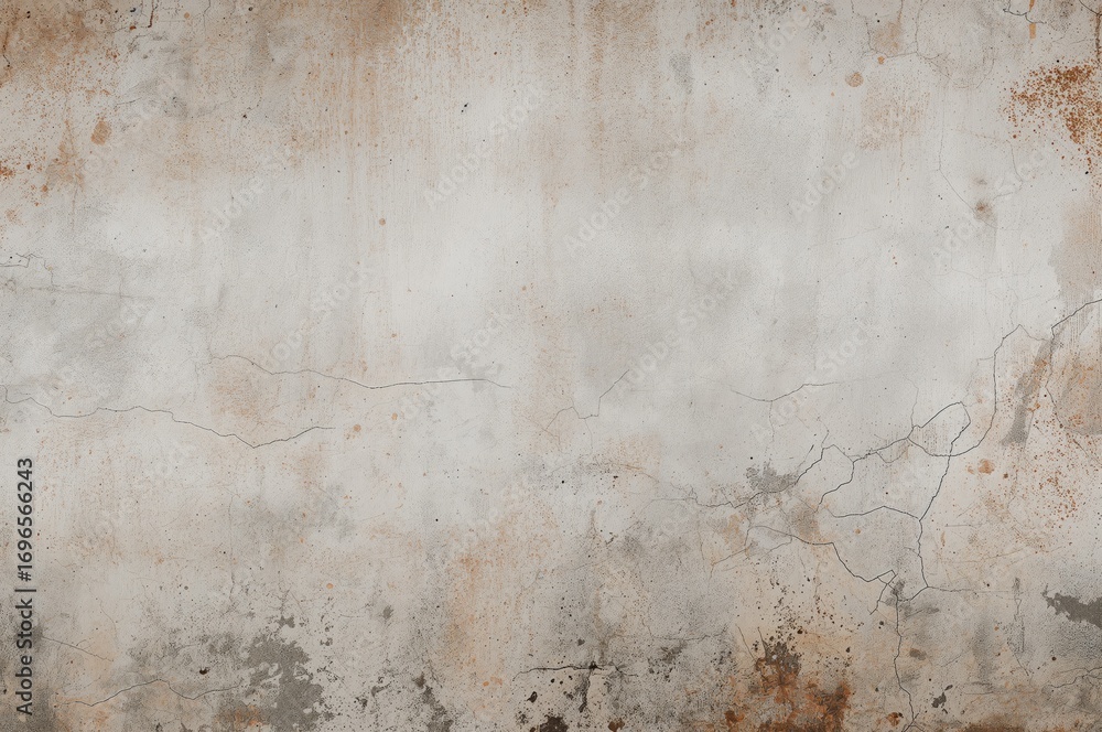 Poster empty textured background with abstract art on a weathered brown and white wall featuring cracks and