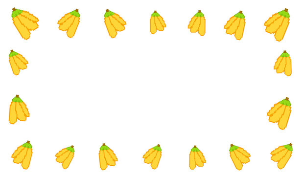 Pixel Art Banana Frame Design