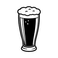 vector glass of beer isolated line art