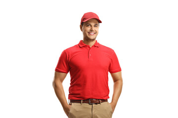 Male worker in a uniform posing