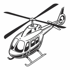 helicopter silhouette vector graphic, copter icon vector illustration.