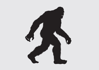 Fototapeta premium Black Bigfoot vector icon, Bigfoot vector silhouette