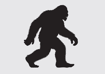 Fototapeta premium Black Bigfoot vector icon, Bigfoot vector silhouette