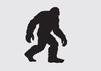 Fototapeta premium Black Bigfoot vector icon, Bigfoot vector silhouette