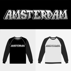 Amsterdam logo design on a sweatshirt mockup