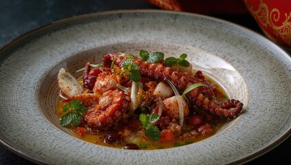 Fototapeta premium Mediterranean-style octopus salad