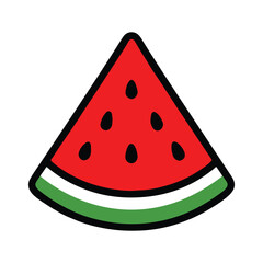 Single Slice of Watermelon Isolated on a White Background