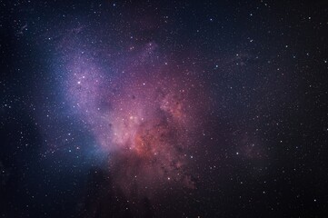 Starry night sky featuring a cosmic nebula, abstract space scene with galaxies and celestial bodies