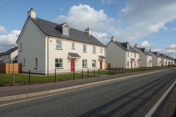 Naklejka premium Newly constructed homes amid housing shortage