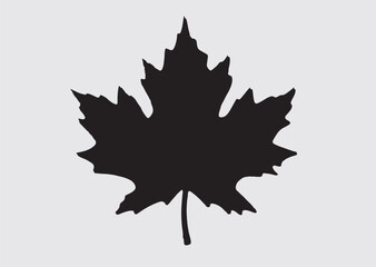 Fototapeta premium Black seven-pointed leaf vector icon, vector silhouette