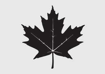 Black seven-pointed leaf vector icon, vector silhouette