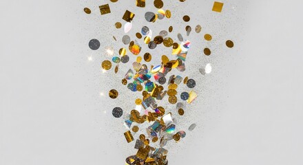Colorful Confetti Exploding Against a Light Gray Background