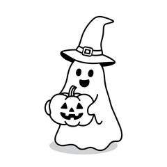 Halloween ghost collection in flat design