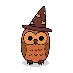 Fototapeta premium Cute cartoon owl wearing glasses vector illustration printable