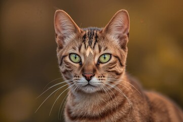 Close-up of a Bengal cat's face