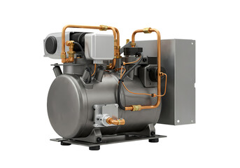 Industrial Generator: Close-up of a Powerful Engine System isolated on transparent background