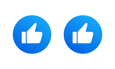 Like icon in flat design. Thumb up gesture symbol. Approve and support concept