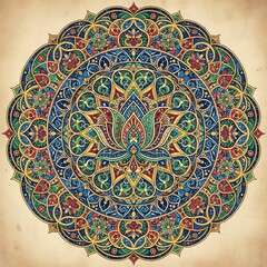 Intricate Mandala with Lotus Flower Design