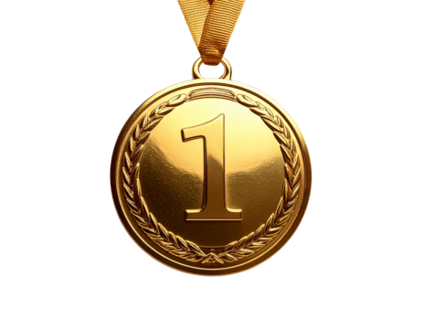 gold medal on white background