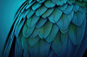 Obraz premium Detailed view of vibrant blue parrot feathers