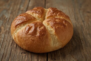 Close-up shot of delicious bubble loaf on a rustic wooden surface