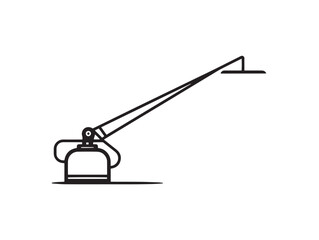 Fototapeta premium Detailed Agricultural Sprayer Boom Icon in Elegant Minimalist Vector Illustration