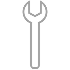 gray outline wrench icon