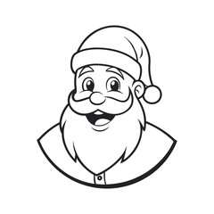 Obraz premium a jolly santa claus mascot logo vector illustration line art
