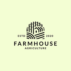 Farmhouse, Barn, farm house agriculture logo stamp template. Vector illustration