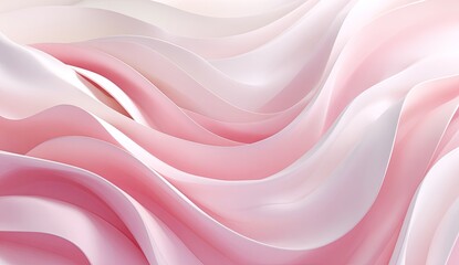 Fototapeta premium Soft, flowing, pink and white abstract curves