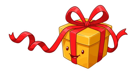 A present with ribbon holiday celebration gift giving occasion happy birthday surprise celebration on transparent background