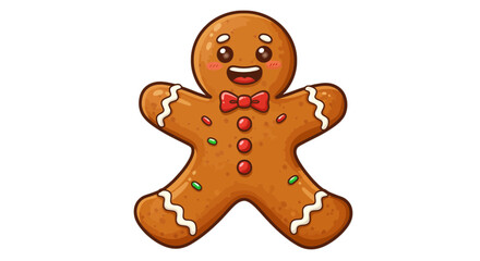 Obraz premium Cute gingerbread man cookie holiday season christmas treat festive baked goods dessert icon illustration on transparent background