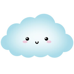 Cute weather  elements  with smiley  dace