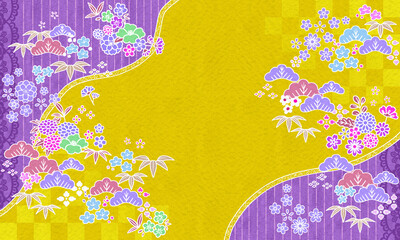 レトロなさつまいもカラーの和風壁紙素材。デスクトップピクチャに最適。