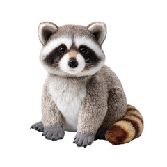 Fototapeta premium Adorable Raccoon Plush Toy, Indoor Setting, Product Photography, Soft Textures, Playful Atmosphere