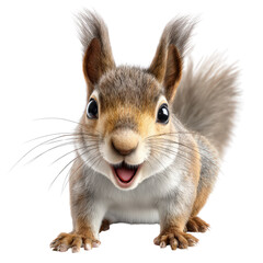 Fototapeta premium Joyful Squirrel in Nature Scene, Captivating Wildlife Photography, Happy Environment, Close-Up Perspective