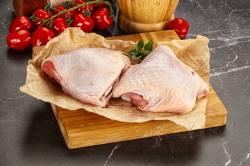 Raw chicken thigh for cooking