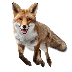 Fototapeta premium Dynamic Action of a Fox in Motion, Nature Scene, Outdoor Environment, Animal Photography, Vibrant Setting