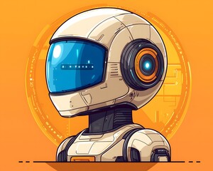 Futuristic Robot Portrait: A detailed and artistic portrayal of a state-of-the-art robot, captured in an imaginative digital illustration, showcasing advanced technology and artificial intelligence.