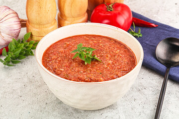 Cold vegan tomato soup Gazpacho