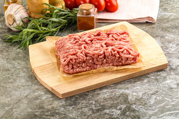 Raw uncooked red minced meat