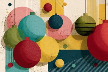 Colorful Christmas balls abstract background for design