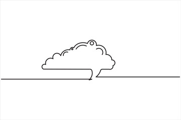 Minimal line art illustration of speech bubbles on white background, perfect for chat, messaging, and communication concepts