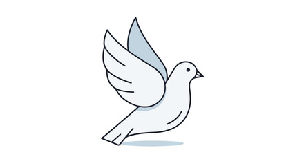 Obraz premium Elegant dove illustration with stylized wings symbolizing freedom and peace in white background design